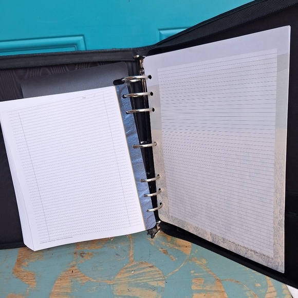 Leather Binder Daytimer Journal Day Planner Zipper Notebook Holder Folder Attach - Picture 11 of 16